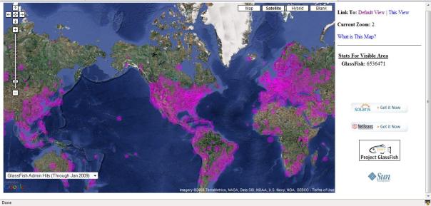 A Screenshot showing the Glassfish Usage Map